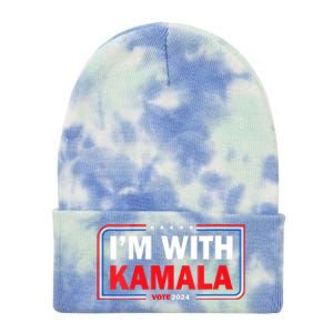 IM With Her Kamala Vote For 2024 President Kamalaharris Tie Dye 12in Knit Beanie