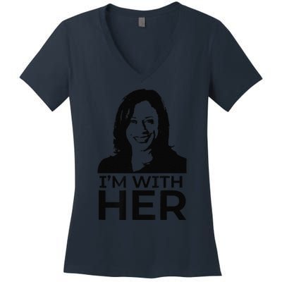 IM With Her Kamala Vote For 2024 President Kamala Harris Women's V-Neck T-Shirt