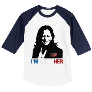 IM With Her Kamala Vote For 2024 President Kamala Harris Baseball Sleeve Shirt