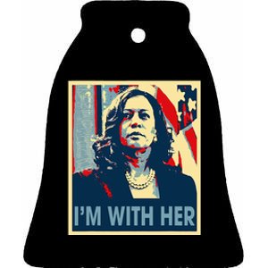 IM With Her Kamala Vote For 2024 President Kamalaharris Ceramic Bell Ornament