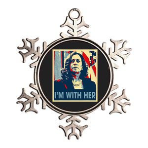 IM With Her Kamala Vote For 2024 President Kamalaharris Metallic Star Ornament