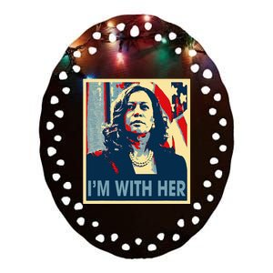 IM With Her Kamala Vote For 2024 President Kamalaharris Ceramic Oval Ornament