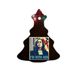 IM With Her Kamala Vote For 2024 President Kamalaharris Ceramic Tree Ornament