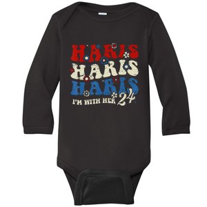 Im With Her Kamala Vote For 2024 President Kamala Harris Baby Long Sleeve Bodysuit