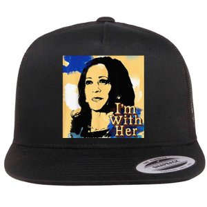 Im With Her Kamala Vote For 2024 President Kamala Harris Flat Bill Trucker Hat