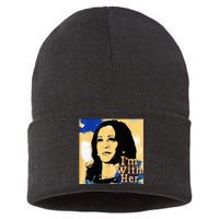 Im With Her Kamala Vote For 2024 President Kamala Harris Sustainable Knit Beanie