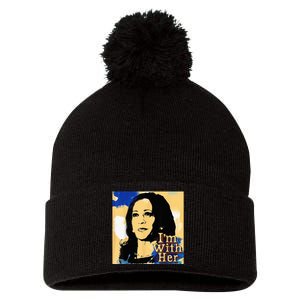 Im With Her Kamala Vote For 2024 President Kamala Harris Pom Pom 12in Knit Beanie