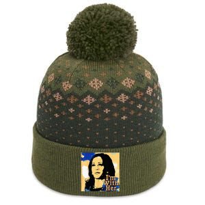 Im With Her Kamala Vote For 2024 President Kamala Harris The Baniff Cuffed Pom Beanie