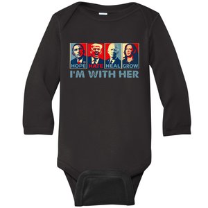 Im With Her Kamala Vote For 2024 President Kamala Harris Baby Long Sleeve Bodysuit