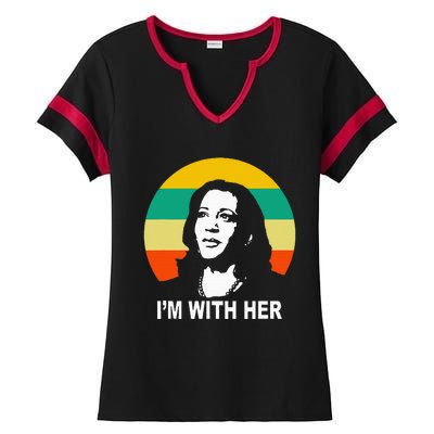 Im With Her Kamala Vote For 2024 President Kamala Harris Ladies Halftime Notch Neck Tee