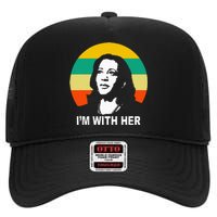 Im With Her Kamala Vote For 2024 President Kamala Harris High Crown Mesh Back Trucker Hat