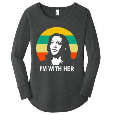 Im With Her Kamala Vote For 2024 President Kamala Harris Women's Perfect Tri Tunic Long Sleeve Shirt