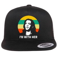 Im With Her Kamala Vote For 2024 President Kamala Harris Flat Bill Trucker Hat