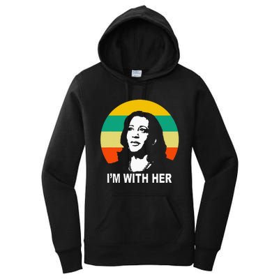 Im With Her Kamala Vote For 2024 President Kamala Harris Women's Pullover Hoodie