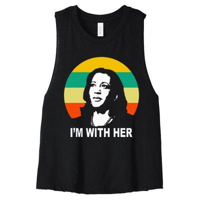 Im With Her Kamala Vote For 2024 President Kamala Harris Women's Racerback Cropped Tank