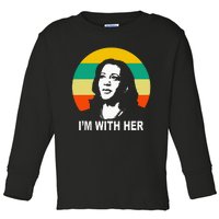 Im With Her Kamala Vote For 2024 President Kamala Harris Toddler Long Sleeve Shirt