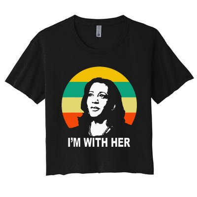 Im With Her Kamala Vote For 2024 President Kamala Harris Women's Crop Top Tee