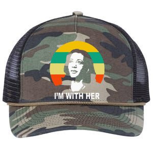 Im With Her Kamala Vote For 2024 President Kamala Harris Retro Rope Trucker Hat Cap