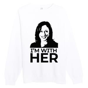 Im With Her Kamala Vote For 2024 President Kamala Harris Premium Crewneck Sweatshirt