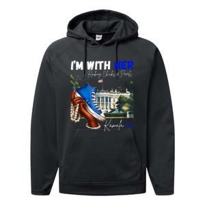 IM With Her Rocking Chucks & Pearls Kamala 2024 Performance Fleece Hoodie