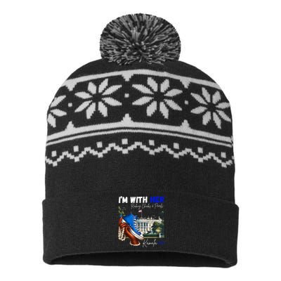 IM With Her Rocking Chucks & Pearls Kamala 2024 USA-Made Snowflake Beanie