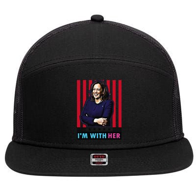 IM With Her Kamala Vote For 2024 President Kamalaharris 7 Panel Mesh Trucker Snapback Hat