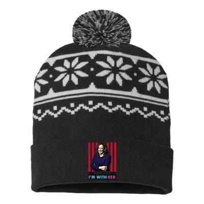 IM With Her Kamala Vote For 2024 President Kamalaharris USA-Made Snowflake Beanie