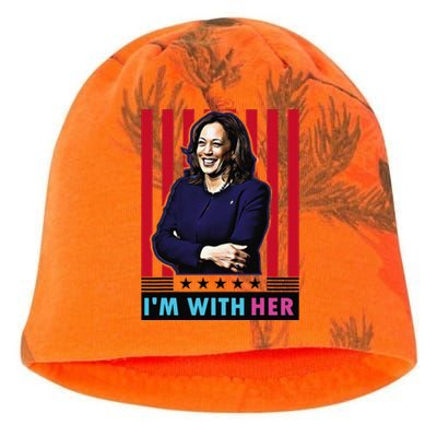 IM With Her Kamala Vote For 2024 President Kamalaharris Kati - Camo Knit Beanie