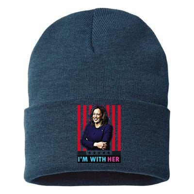 IM With Her Kamala Vote For 2024 President Kamalaharris Sustainable Knit Beanie