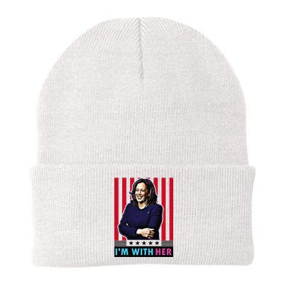 IM With Her Kamala Vote For 2024 President Kamalaharris Knit Cap Winter Beanie