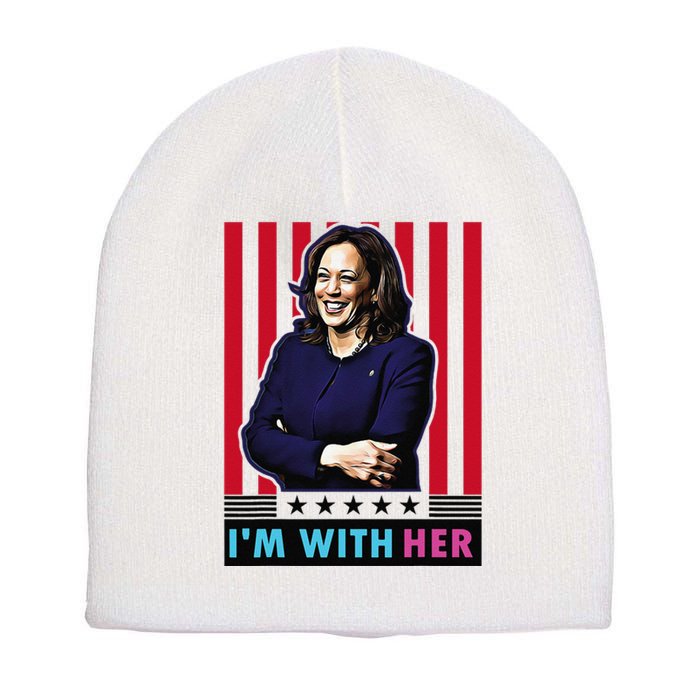 IM With Her Kamala Vote For 2024 President Kamalaharris Short Acrylic Beanie