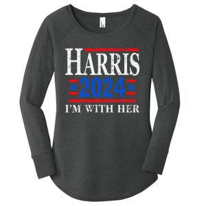 IM With Her Kamala Vote For 2024 President Kamala Harris Women's Perfect Tri Tunic Long Sleeve Shirt