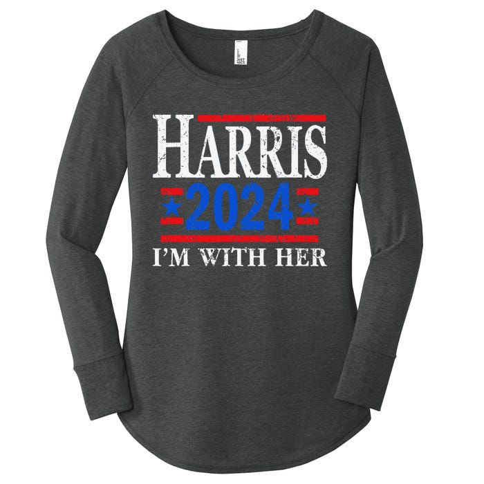 IM With Her Kamala Vote For 2024 President Kamala Harris Women's Perfect Tri Tunic Long Sleeve Shirt