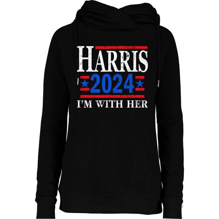 IM With Her Kamala Vote For 2024 President Kamala Harris Womens Funnel Neck Pullover Hood