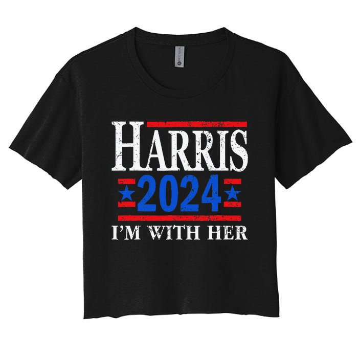 IM With Her Kamala Vote For 2024 President Kamala Harris Women's Crop Top Tee