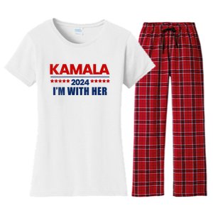 IM With Her Kamala Vote For 2024 President Kamala Harris Women's Flannel Pajama Set