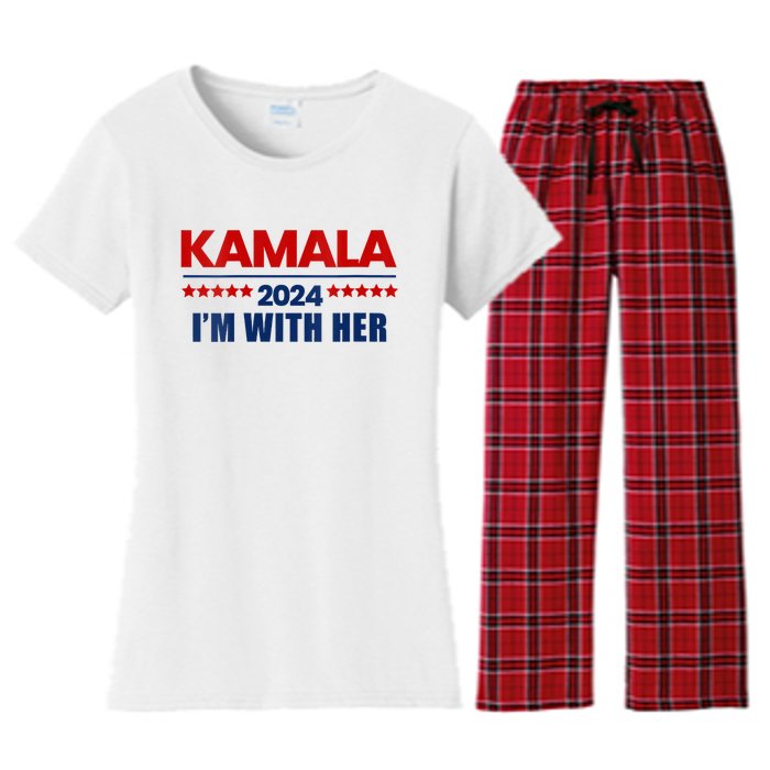 IM With Her Kamala Vote For 2024 President Kamala Harris Women's Flannel Pajama Set