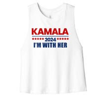 IM With Her Kamala Vote For 2024 President Kamala Harris Women's Racerback Cropped Tank