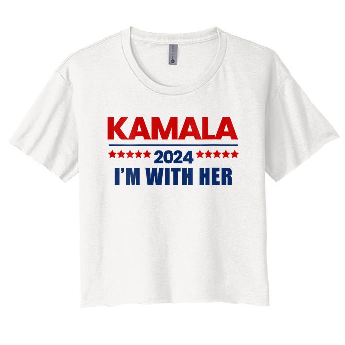 IM With Her Kamala Vote For 2024 President Kamala Harris Women's Crop Top Tee