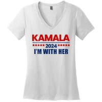 IM With Her Kamala Vote For 2024 President Kamala Harris Women's V-Neck T-Shirt