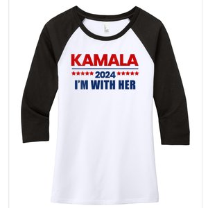 IM With Her Kamala Vote For 2024 President Kamala Harris Women's Tri-Blend 3/4-Sleeve Raglan Shirt