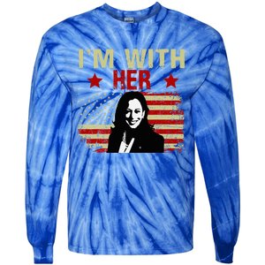 IM With Her Kamala Vote For 2024 President Kamala Harris Tie-Dye Long Sleeve Shirt