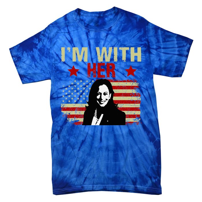 IM With Her Kamala Vote For 2024 President Kamala Harris Tie-Dye T-Shirt