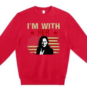 IM With Her Kamala Vote For 2024 President Kamala Harris Premium Crewneck Sweatshirt