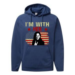 IM With Her Kamala Vote For 2024 President Kamala Harris Performance Fleece Hoodie