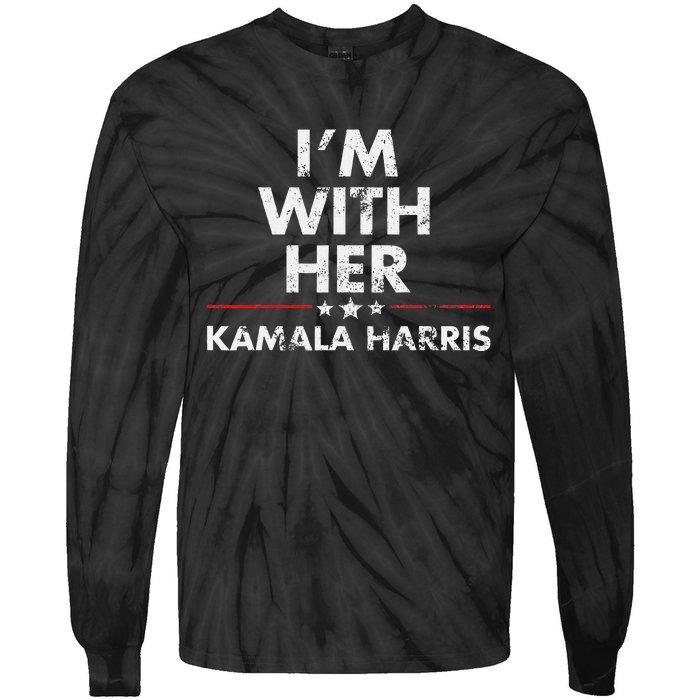 Im With Her Kamala Harris Tie-Dye Long Sleeve Shirt