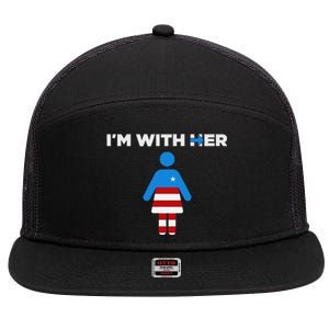 IM With Her Kamala Harris 2024 President Election 7 Panel Mesh Trucker Snapback Hat