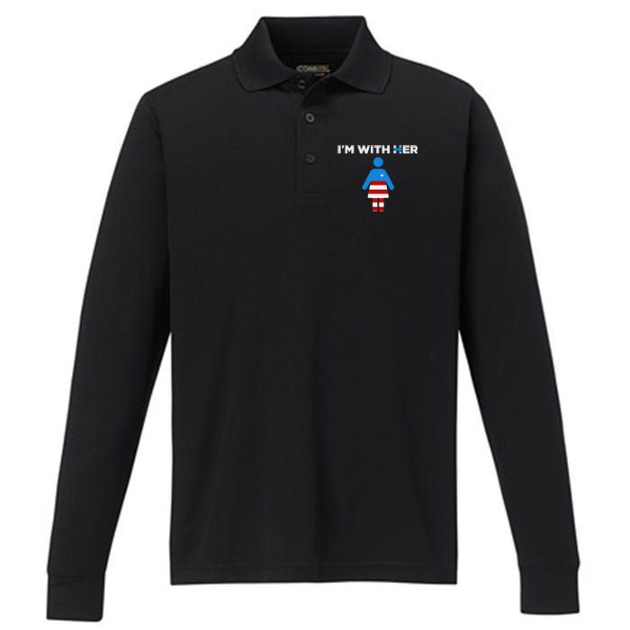 IM With Her Kamala Harris 2024 President Election Performance Long Sleeve Polo