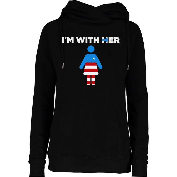 IM With Her Kamala Harris 2024 President Election Womens Funnel Neck Pullover Hood