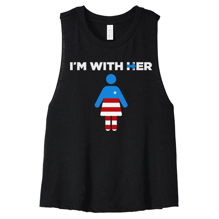 IM With Her Kamala Harris 2024 President Election Women's Racerback Cropped Tank